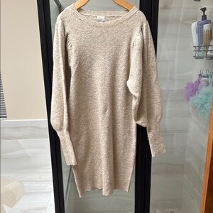 A New Day Beige Knit Sweater Dress